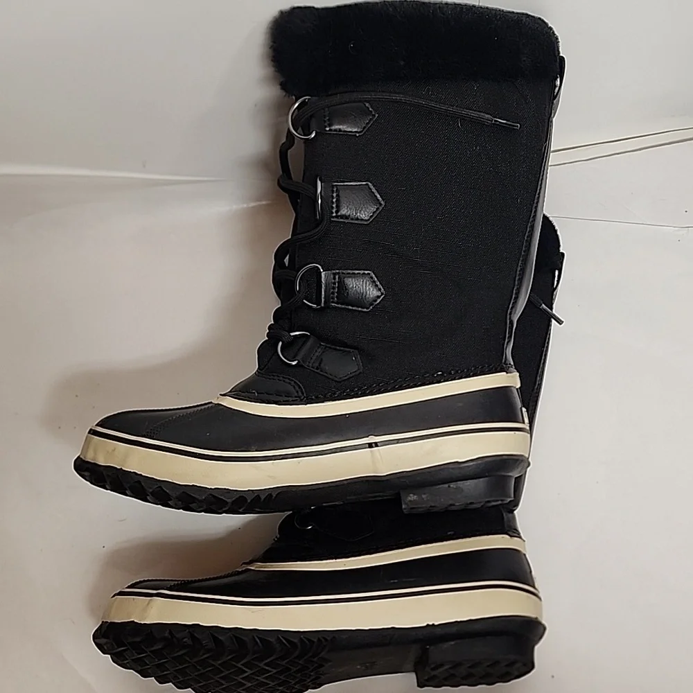 JBU Snowy Soft Faux Fur Sz 8M Women's Black Winter Boots